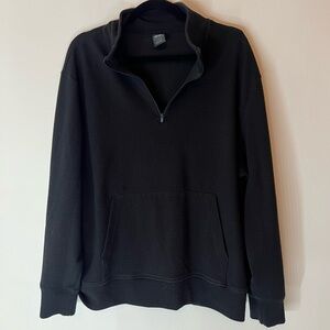 American Eagle Men's Black Quarter-Zip Sweater